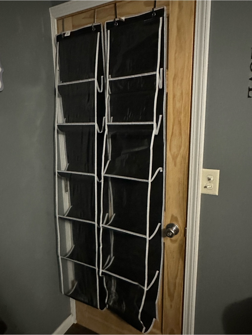 Black Over-the-Door Hanging Purse Organizer - Space-Saving Storage Set of 2